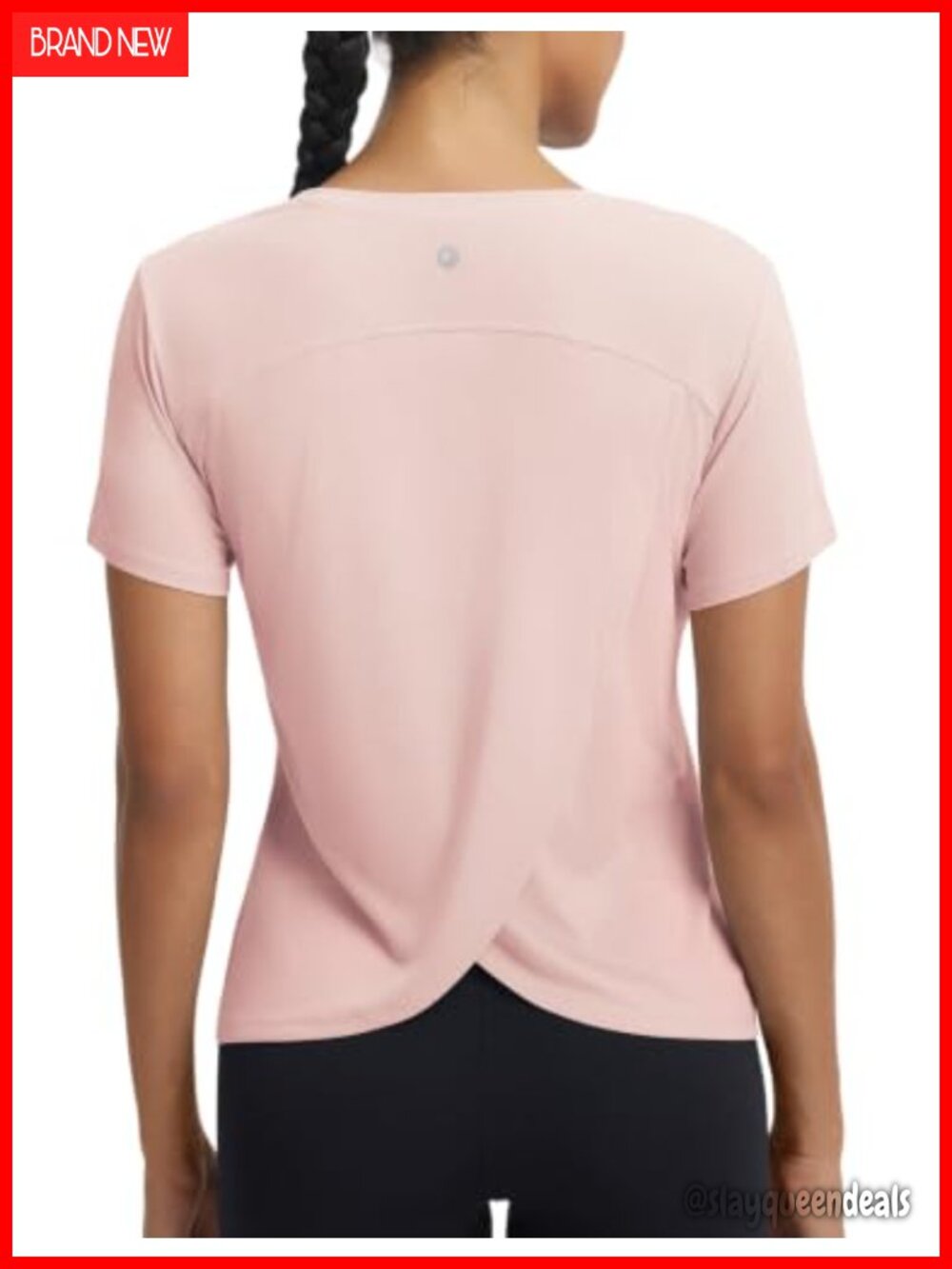 Women's Athletic Crop T-Shirt Short Sleeve Workout Gym Running Top